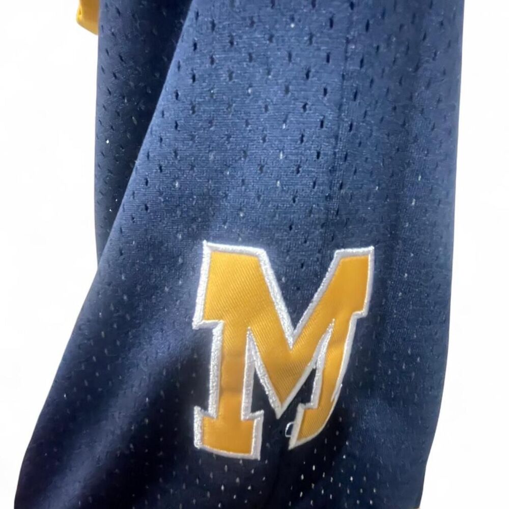 Jordan Michigan Just Don Fab 5 Rare Men's Navy and Blue Shorts - Picture 5 of 8